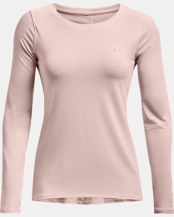 Women's HeatGear® Armour Long Sleeve, Pink, pdpMainDesktop image number 4